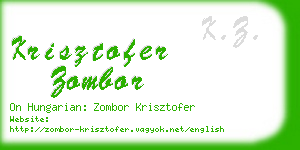 krisztofer zombor business card